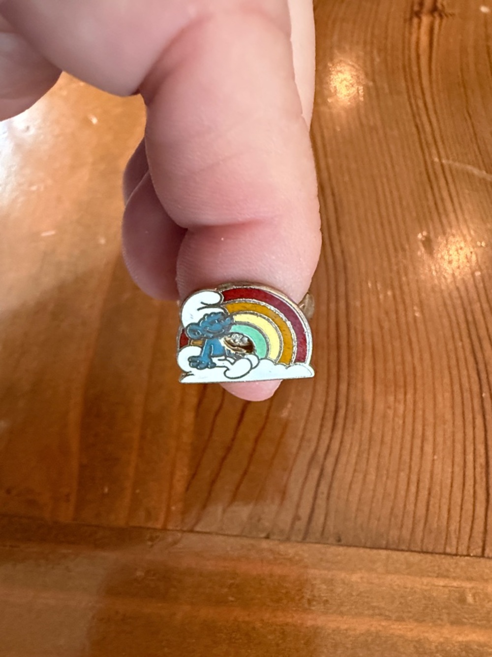 Smurfs vintage ring stamped 1982 size 5
